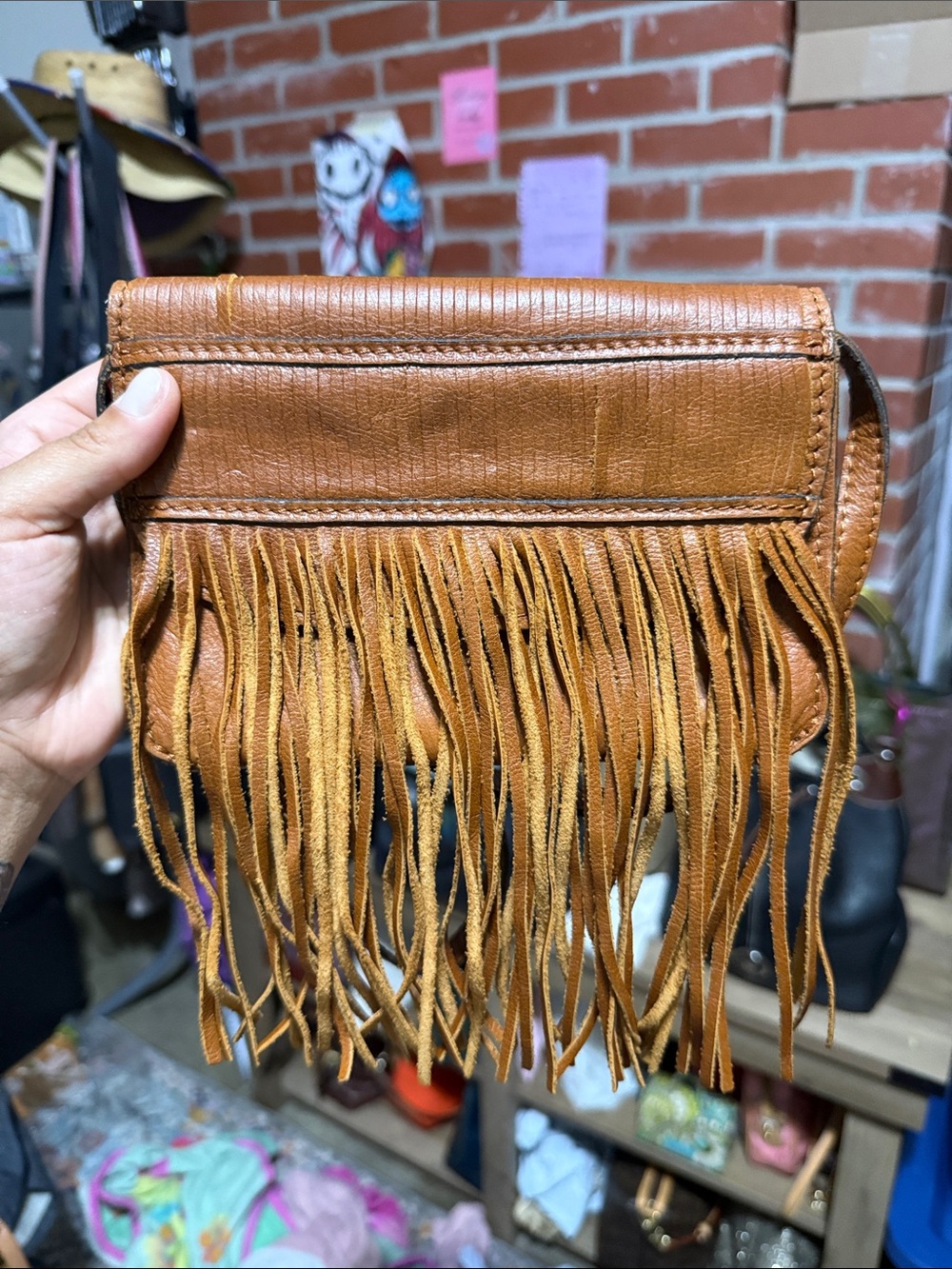 Patricia Nash Fringe Crossbody Bag - Tan Leather